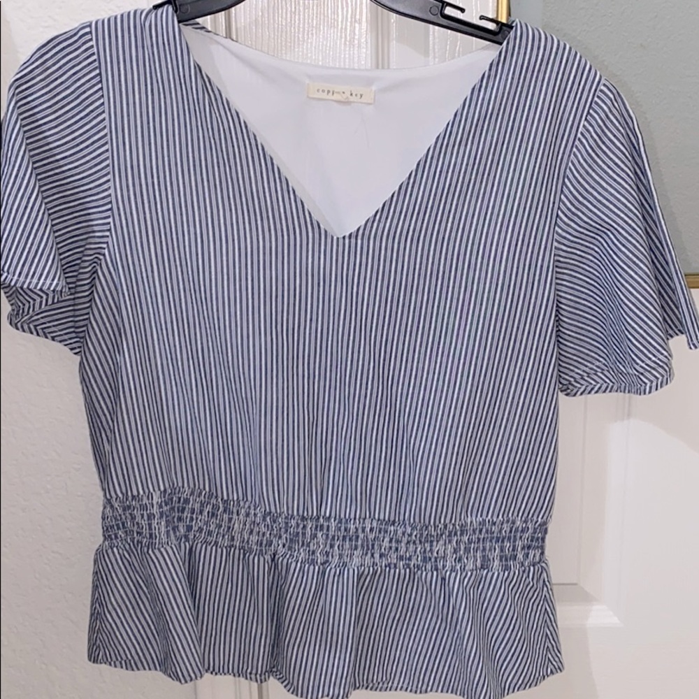 Copper and Key stripe Top